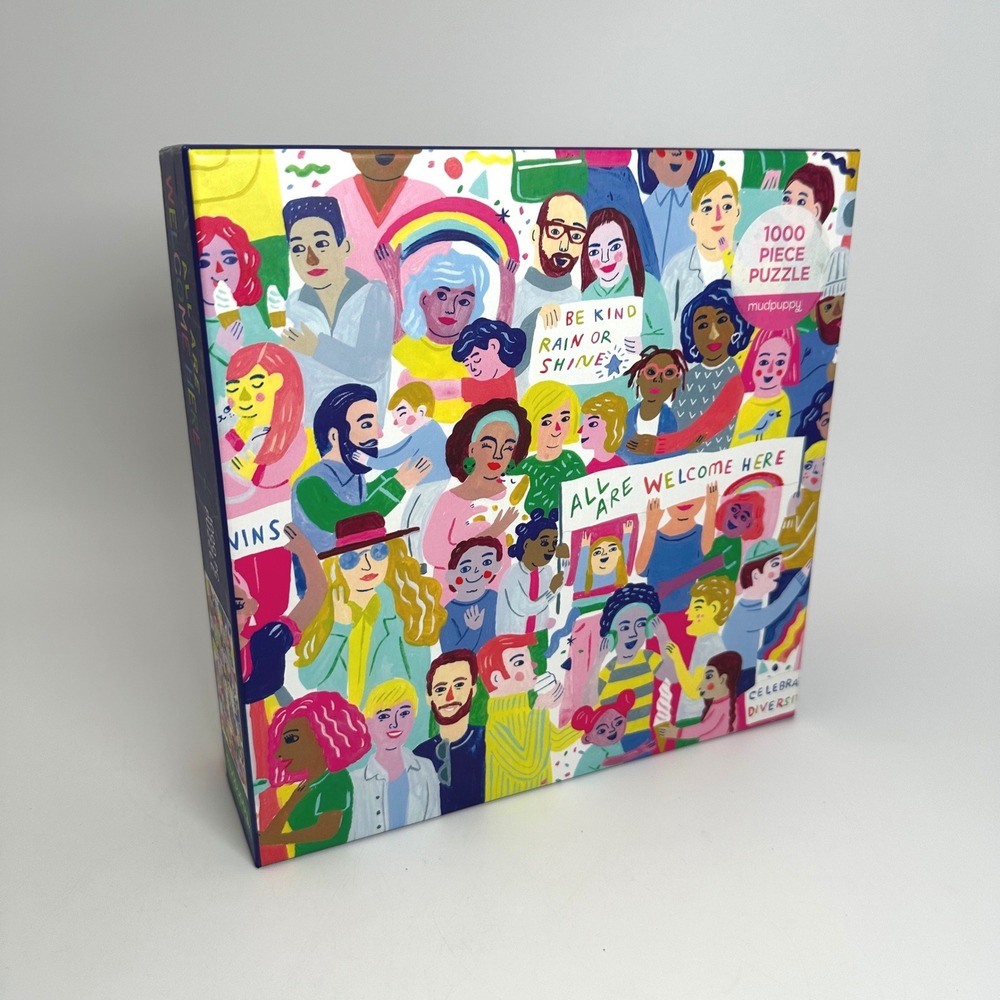 All Are Welcome Here 1000 Piece Puzzle Sarah Walsh Diversity Inclusivity Pride